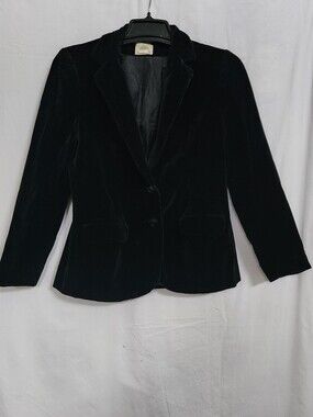 Black Velvet Tailored Blazer Jacket